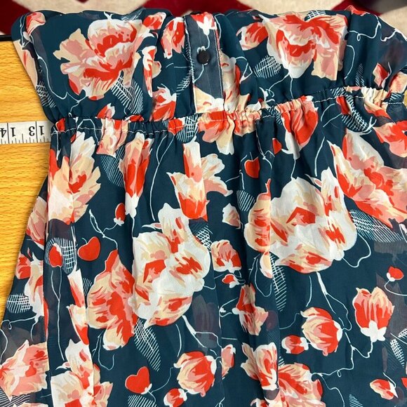 VGUC Mimi Chica Floral Mini Dress Short Sleeves Elastic Waist Vintage Look Small - Picture 8 of 14